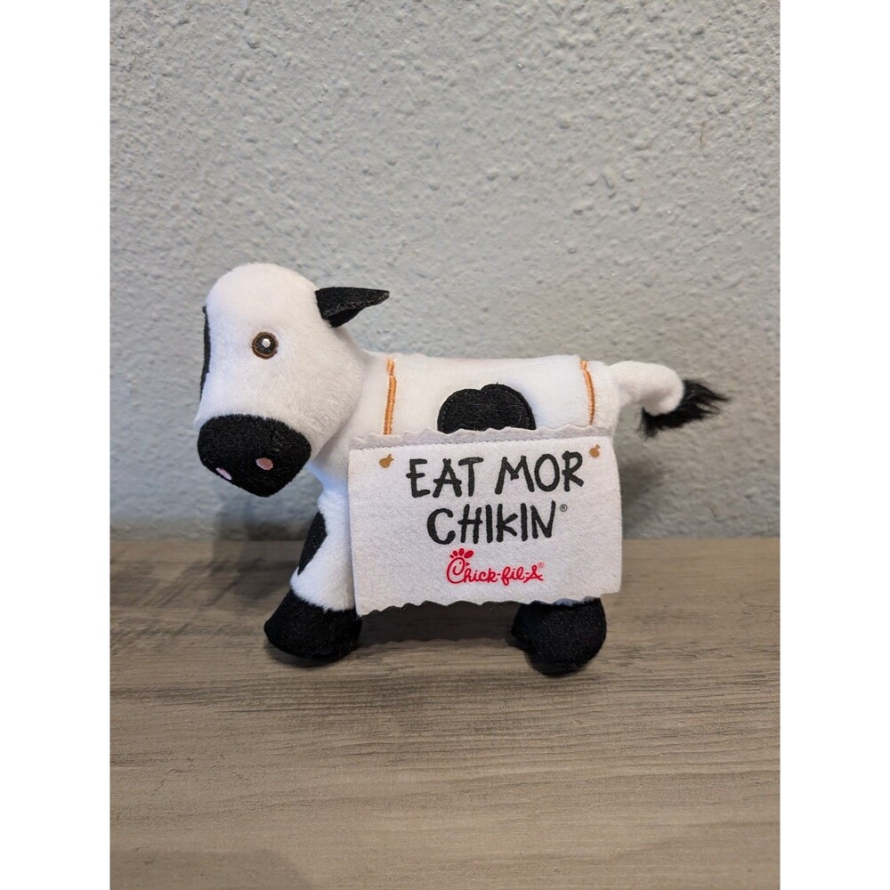 Chick-fil-A Eat Mor Chikin Cow Plush with Sign